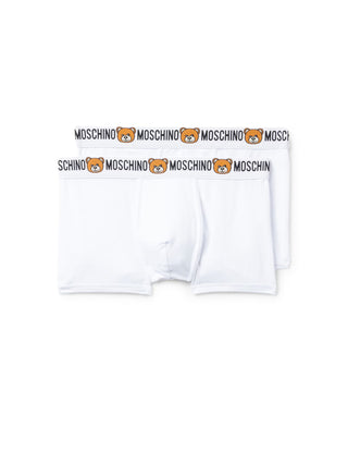 Moschino Underwear set 2 boxer con banda logo Teddy Bear bianco