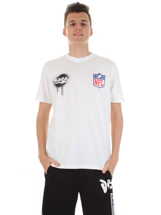 DISCLAIMER t-shirt in cotone con stampa NFL BIANCO