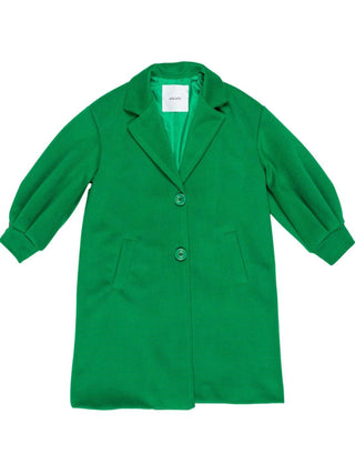 Lu Lù cappotto in panno con maniche a palloncino verde