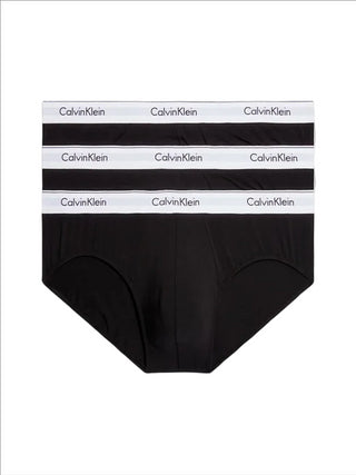Calvin Klein set 3 slip con banda logata nero