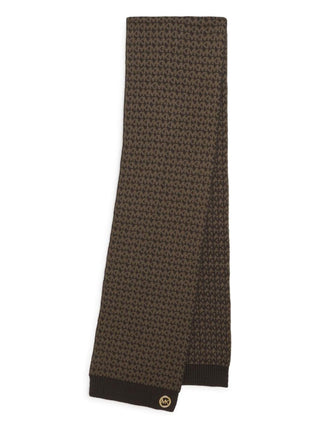Michael Kors sciarpa in misto lana con logo monogram all over marrone