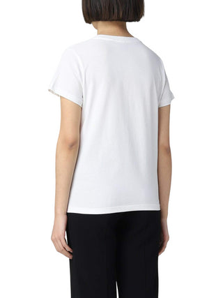 Pinko T-shirt Bussolotto a maniche corte in jersey bianco