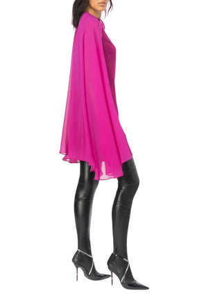 Pinko abito corto Reattivita con mantella viola