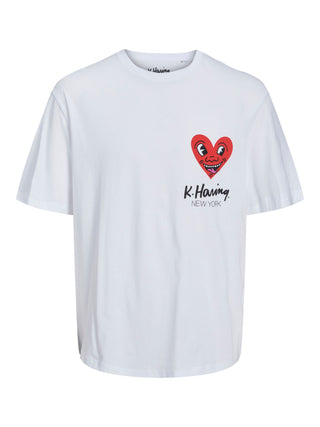 JACK&JONES T-shirt con stampa Keith Haring Bianco