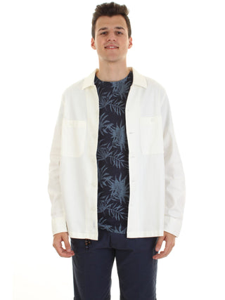 CALVIN KLEIN  camicia giacca in cotone regular fit BIANCO