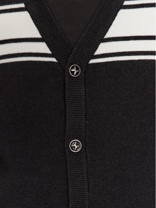 John Richmond cardigan in maglia di misto viscosa con logo nero bianco