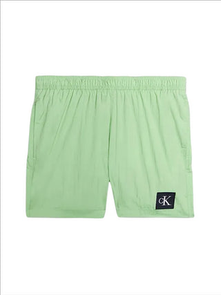 Calvin Klein beachwear boxer mare in nylon increspato verde lime