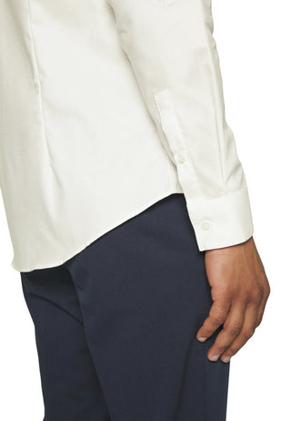 Calvin Klein camicia a manica lunga slim fit in cotone stretch bianco