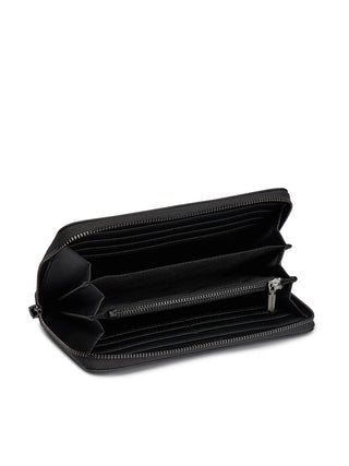 Calvin Klein portafogli in ecopelle trapuntata con zip nero
