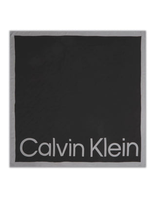 Calvin Klein sciarpa in misto viscosa con logo nero grigio