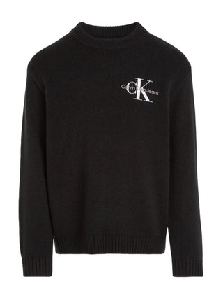 Calvin Klein Jeans maglione girocollo con logo nero