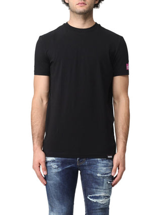 Dsquared2 T-shirt a maniche corte con logo Icon nero fucsia