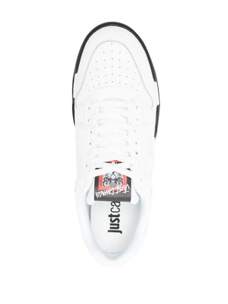 Just Cavalli sneakers in pelle con logo Tiger bianco