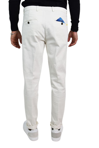 Manuel Ritz pantalone chino con pinces panna