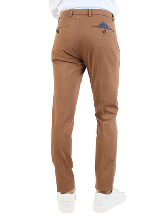 Manuel Ritz pantaloni chino con pinces marrone