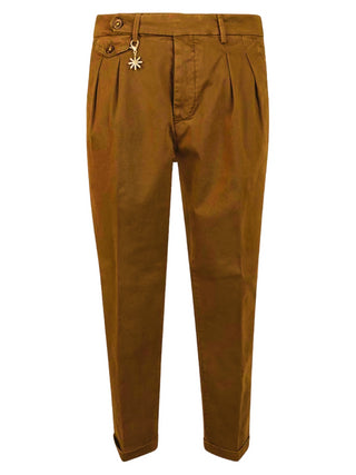 Manuel Ritz pantalone chino con pinces marrone