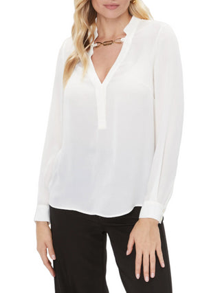 Marciano Guess blusa Sharon manica lunga in georgette panna