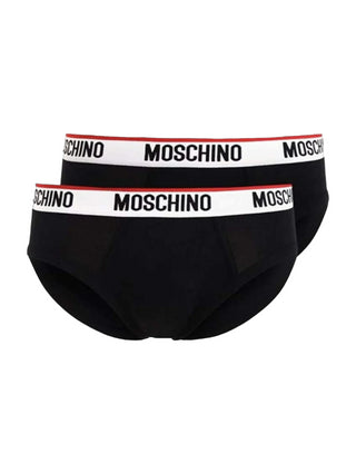 Moschino Underwear set 2 slip con banda logo nero