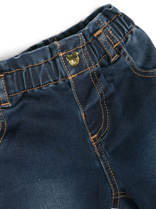Moschino jeans neonata slim fit con vita elasticizzata lavaggio blu scuro