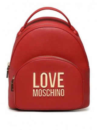Moschino Love zaino in ecopelle martellata con tasca rosso
