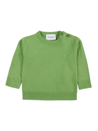 Trussardi maglia girocollo in misto lana Merinos verde