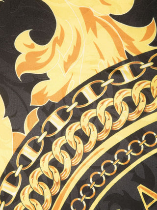 Versace Jeans Couture foulard in seta con stampa logo Chain Couture nero oro