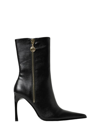 Versace Jeans Couture stivali a punta in ecopelle con tacco nero