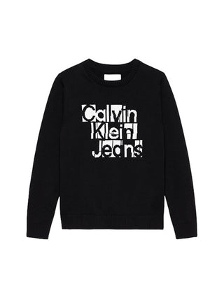Calvin Klein Jeans maglia girocollo in cotone con logo nero