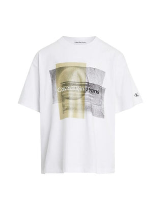 Calvin Klein Jeans T-shirt manica corta in jersey con stampa logo bianco