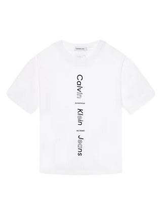 Calvin Klein Jeans T-shirt manica corta con stampa logo bianco