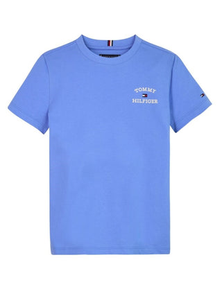 Tommy Hilfiger T-shirt manica corta con logo azzurro