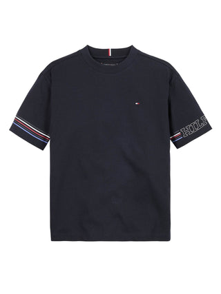Tommy Hilfiger T-shirt manica corta con stampa logo blu scuro