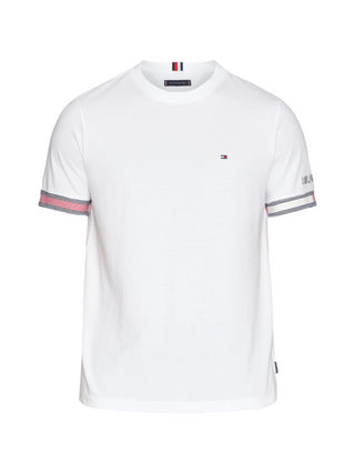 Tommy Hilfiger T-shirt manica corta Flag Cuff bianco